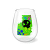 "Graffiti Skull" Stemless Wine Glass, 11.75oz