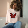 "Crimson Butterfly" Crop Hoodie