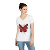 "Crimson Butterfly" V-Neck T-Shirt