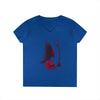 "Crimson Raven" V-Neck T-Shirt