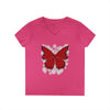"Crimson Butterfly" V-Neck T-Shirt