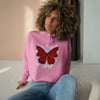 "Crimson Butterfly" Crop Hoodie