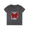 "Crimson Butterfly" V-Neck T-Shirt