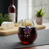 "Sketchy Heart" Stemless Wine Glass, 11.75oz