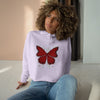 "Crimson Butterfly" Crop Hoodie