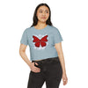 "Crimson Butterfly" Crop Top