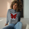 "Crimson Butterfly" Crop Hoodie