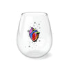 "Sketchy Heart" Stemless Wine Glass, 11.75oz