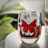 "Crimson Butterfly" Whiskey Glass