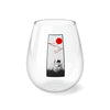 "Dancing Crane" Stemless Wine Glass, 11.75oz