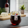 "Dancing Crane" Stemless Wine Glass, 11.75oz