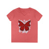 "Crimson Butterfly" V-Neck T-Shirt