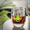 Whiskey Columbine Skull Glass