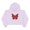 "Crimson Butterfly" Crop Hoodie