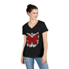 "Crimson Butterfly" V-Neck T-Shirt