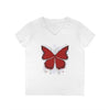 "Crimson Butterfly" V-Neck T-Shirt