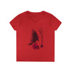 "Crimson Raven" V-Neck T-Shirt